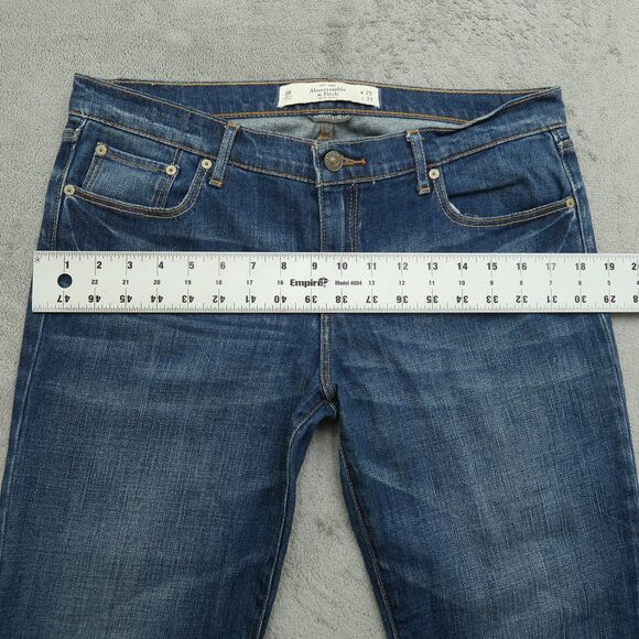 Abercrombie & Fitch Jeans Women's Size 8R Blue Mid-Rise Erin Straight 32" Inseam - Picture 7 of 16